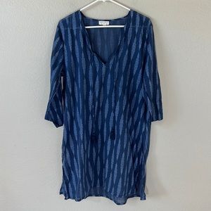 LARA ETHNICS by Nature Boho Blue Tunic 100% Cotton